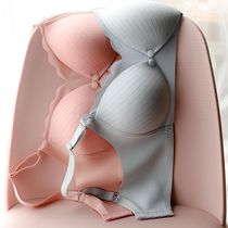 Breastfeeding bra push-up and non-sag womens unbuttoned cotton lining maternity bra before breastfeeding pregnancy bra spring and summer thin