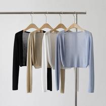 Small waistcoat Dongdaemun soft gray blue craft skirt white large size Internet celebrity high-end long-sleeved air conditioner autumn