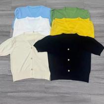 Fake two-piece breathable slim short-sleeved niche high-end loose unique shoulder top blue shirt fashionable French style