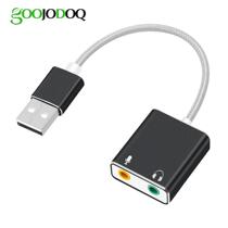 Goojodoq-placa de som externa usb 5mm adaptador áudio