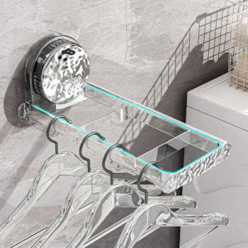 Suction cup folding clothes hanger storage artifact balcony multifunctional