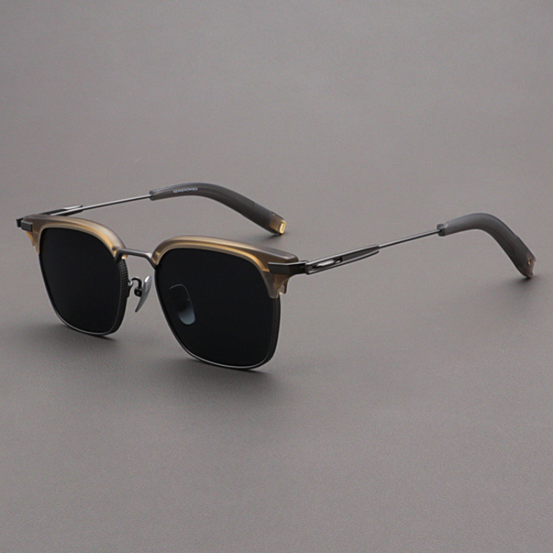 Kennemonnen Benwannian Turtle Pure Titanium Sunglasses for Men, Matte Gray-Green Frame Glasses with Nose Pads, Sunglasses for Women Kennemonnen Benwannian Turtle Pure Titanium Sunglasses for Men, Matte Gray-Green Frame Glasses with Nose Pads, Sunglasses for Women