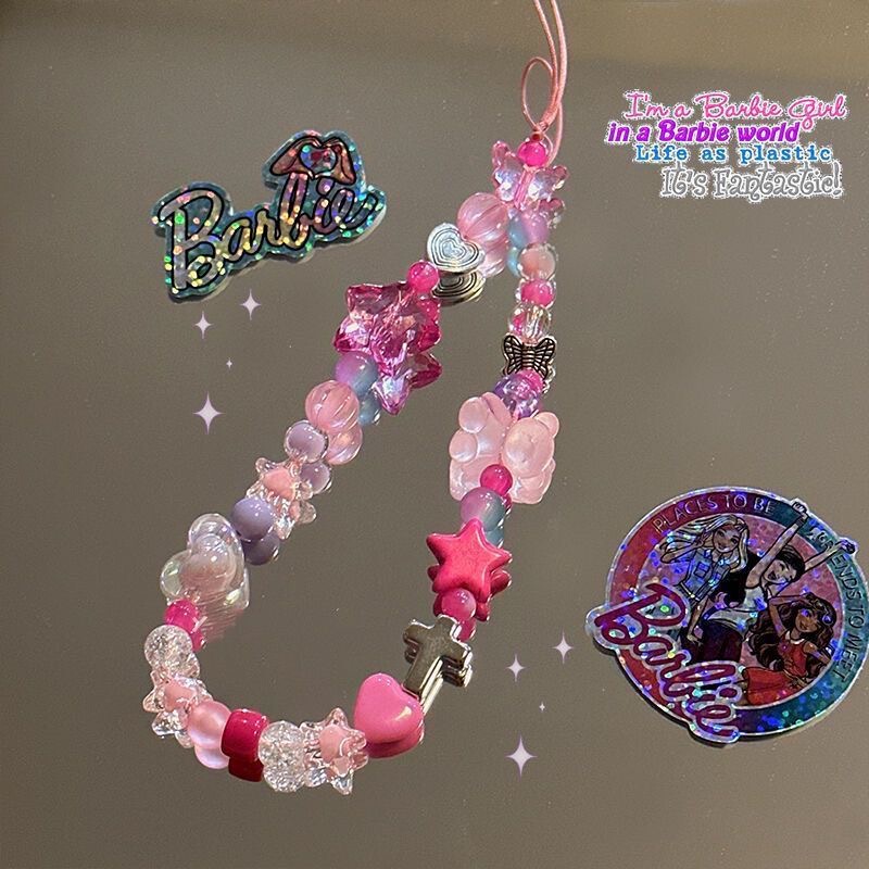 Original Cool Girl Y2K Beaded Star Phone Chain American Retro ins Millennium Camera Ccd Lanyard Hanging Strap