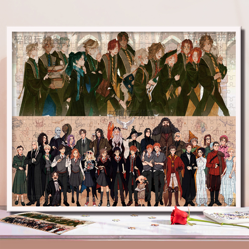 Harry Potter Themed Adult Version 1000-Piece Jigsaw Puzzle with Frame, Handmade DIY Character Collection, Educational Toy Gift Harry Potter Themed Adult Version 1000-Piece Jigsaw Puzzle with Frame, Handmade DIY Character Collection, Educational Toy Gift