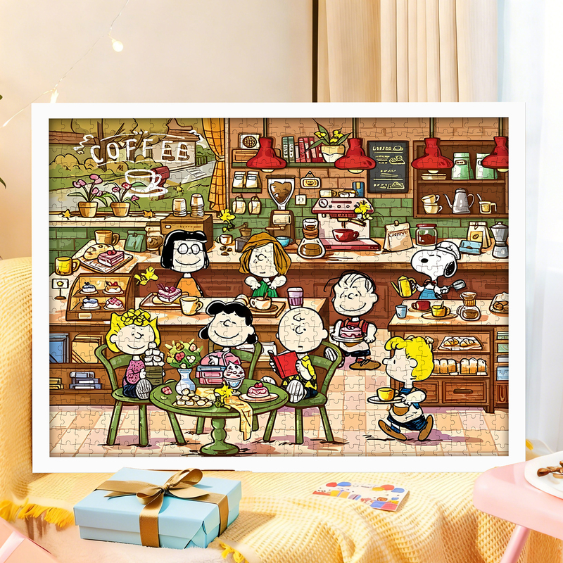 Snoopy's Cafe Puzzle 1000 Pieces High-Quality Puzzle Toy Gift for Adults and Children Stress Relief Trendy Toy Snoopy's Cafe Puzzle 1000 Pieces High-Quality Puzzle Toy Gift for Adults and Children Stress Relief Trendy Toy