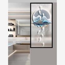 Living room entrance hall background modern minimalist art glass bathroom wet and dry separation half wall screen partition wall