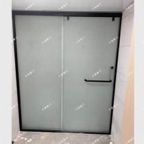 Customized black straight-line shower room tempered glass bathroom bathroom partition sliding door screen simple bath room