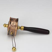 Pure copper brass hand-operated prayer wheel ultra-quiet 30000 times classic trumpet