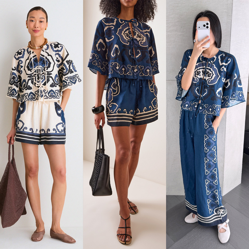 New Chinese Style + Bohemian Style, Simple yet Fashionable! Se@ Poster-Style Linen Shawl/Shorts/Long Pants 66