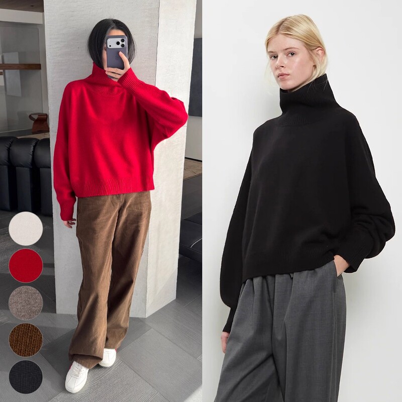 It's as if the Soul of Old Celine Is Revived~ French Loulou Cashmere Stand-Up Collar Silhouette Sweater 45 It's as if the Soul of Old Celine Is Revived~ French Loulou Cashmere Stand-Up Collar Silhouette Sweater 45