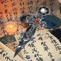 Kunai hand-made knife finished blood nightmare finished product thorn rose good-looking box-opening knife unboxing ornaments ornaments can be played with