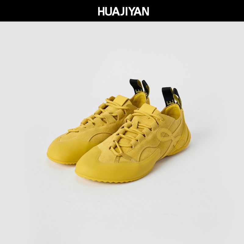 Huajiyan [Accessories Series] Cowhide, Suede, Sheepskin Lining, Elastic Cord Design, Vintage German Training Shoes