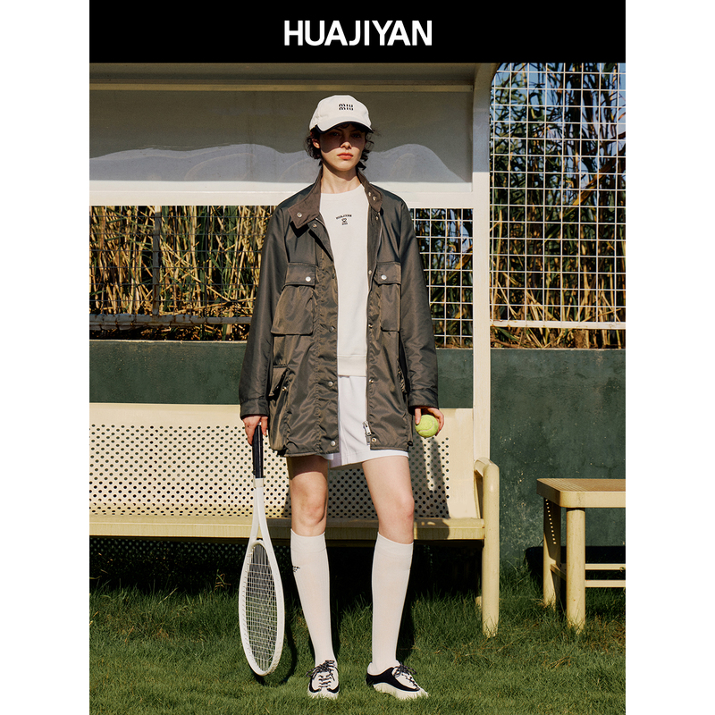 Hua Jiyuan [Aviator] Women's Three-Dimensional Pocket Design Workwear Jacket Cotton Short Coat 2026 Autumn