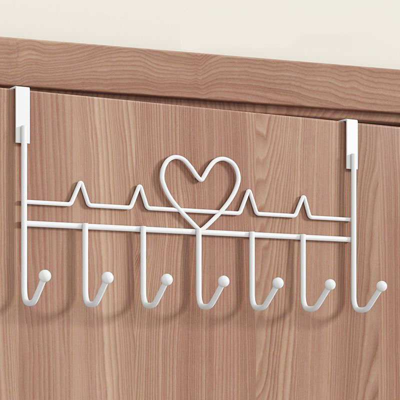 Over-The-Door Hook, No-Drill, Strong Load-Bearing, Clothes Hanger, Hat Storage Rack, Traceless Door Hook, One Row