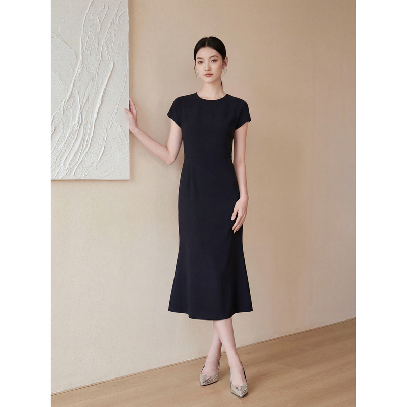 Maudi Spanish Style Elegant Fishtail Dress Solid Color Slim Fit Dress for Women 8362 Maudi Spanish Style Elegant Fishtail Dress Solid Color Slim Fit Dress for Women 8362