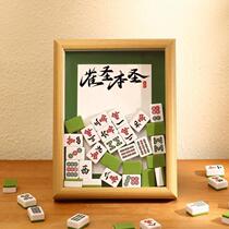 New creative mahjong decorative ornaments calligraphy text handmade custom photo frame table home accessories bird holy book