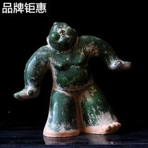New pottery figurine ornaments Han green Tang Dynasty glaze pottery ceramic decoration cultural relics reproduction collection art crafts
