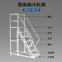 Climb the supermarket to bring the tallying ladder platform climb the ladder to the warehouse car to pick up the goods climb the ladder to the ladder with 3-step brakes
