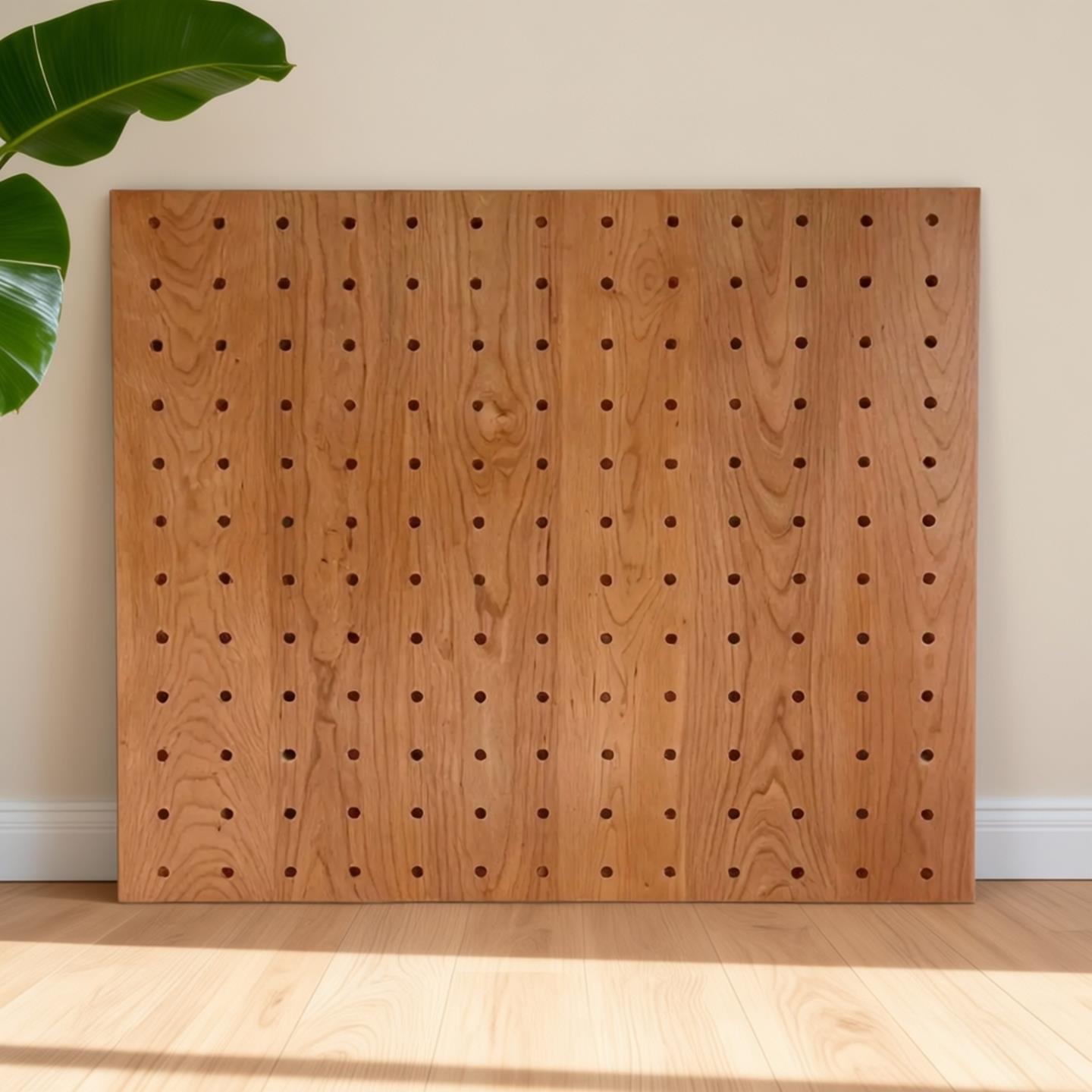 Red oak cherry wood solid wood hole board custom wall decoration entrance storage shelf wooden wall hanging hole