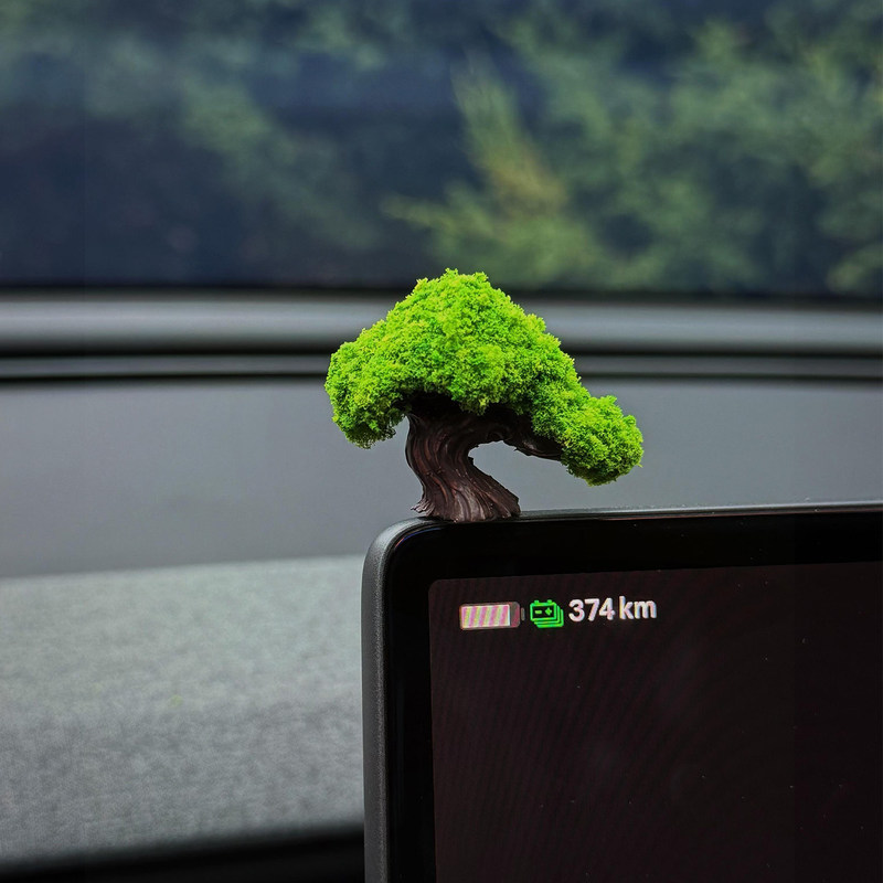 Wishing Tree Car Ornament Dashboard Decoration 2026 New Model Interior Creative Micro Simulation Green Tree Moss