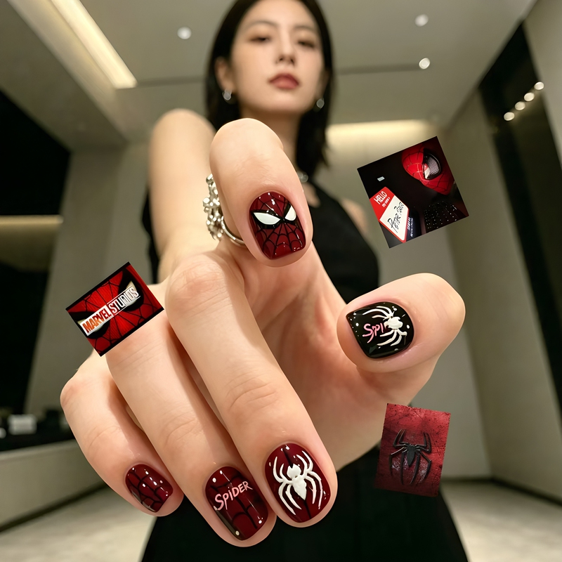 Spider-Man Nail Stickers New 3D Embossed Stickers Wearable Nail Tools for Girls DIY Nail Gadgets at Home