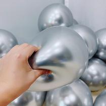 Thickened 5-inch 10-inch and 12-inch metal balloons birthday party decoration scene layout chrome metal gold balloons