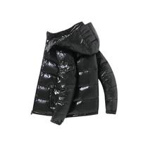 Thicken Down Jacket Men Casual Hood Shiny Warm Loose White D