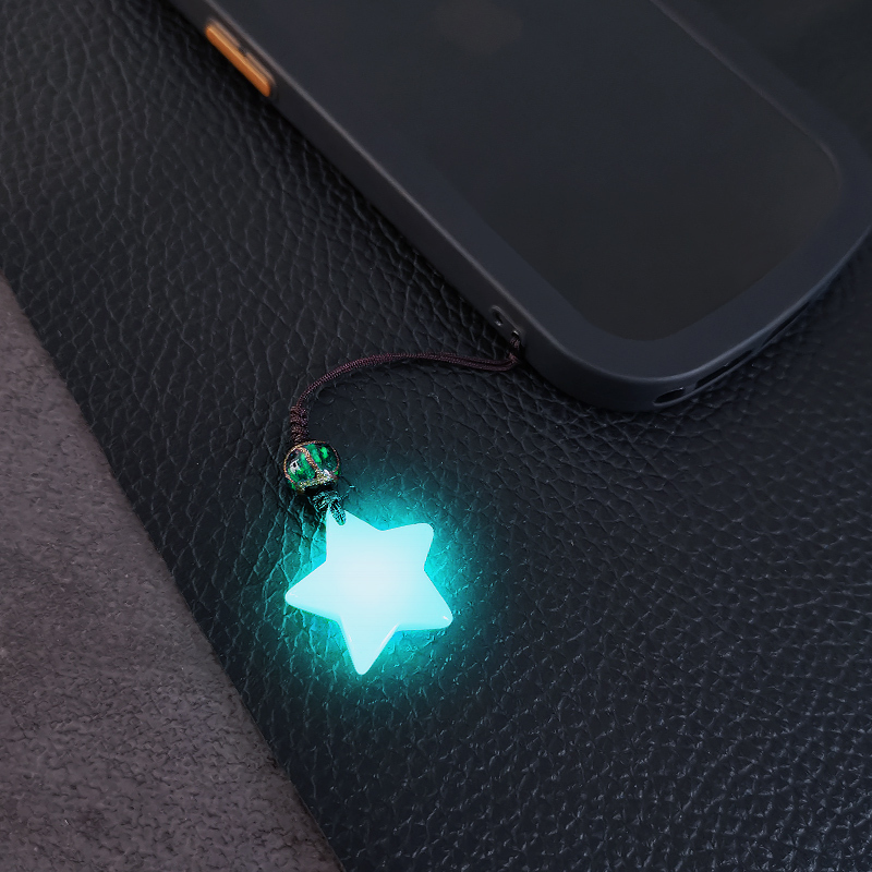 Glow-In-The-Dark Guardian Star Bag Pendant Luminous Stone Night Pearl Phone Strap Fluorescent Pendant Keychain Decorative Chain