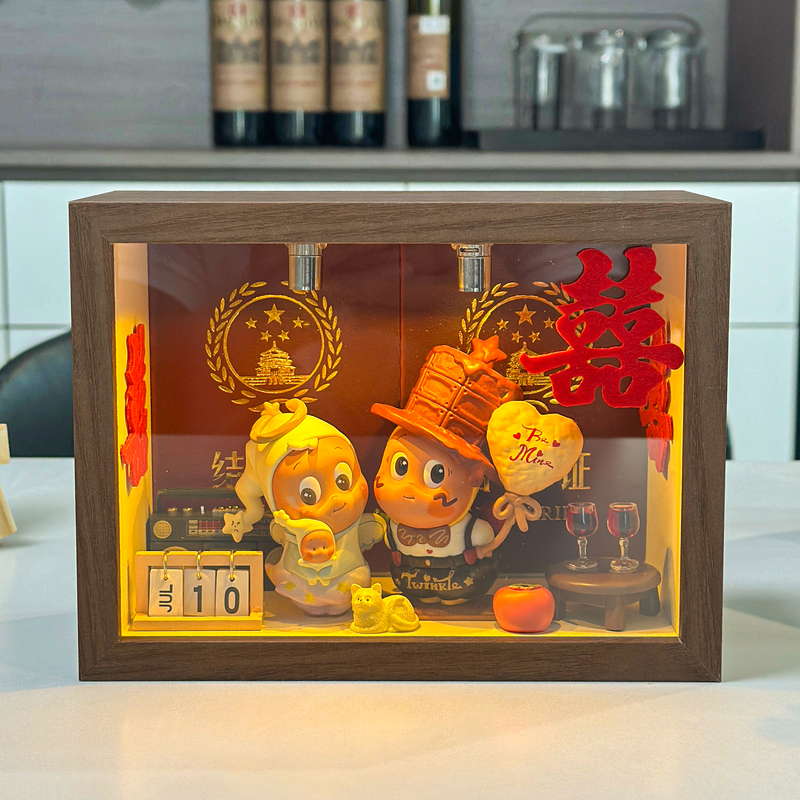 Bubble Mart Star People Series Blind Box Photo Frame Storage Display Cabinet with Lights as a Birthday Gift for Girlfriend