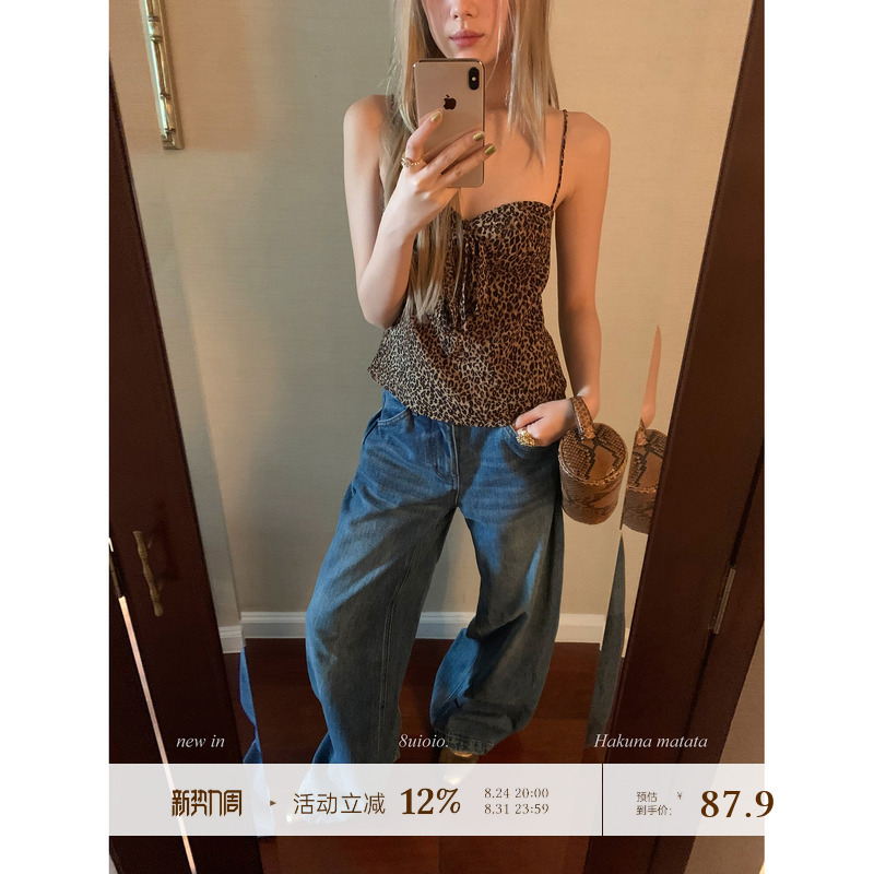 8Uioio Highly Recommends! 'Leopard Print' Hot Girl Style Short Camisole Women's Spring New Slim Fit Top 8Uioio Highly Recommends! 'Leopard Print' Hot Girl Style Short Camisole Women's Spring New Slim Fit Top