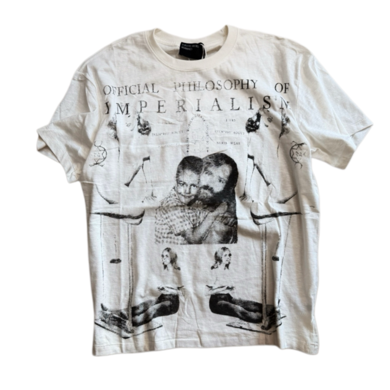 Correct High-End Version 26Fw Erd American Street Imperialism Philosophy Portrait Print Vintage Short-Sleeve T-Shirt