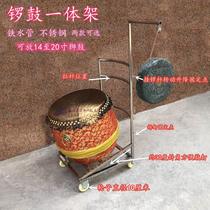 Wheeled drum cart lion dance gongs festive round gongs and drums opera shop Qin Opera lion dance drums and gongs theatrical performance