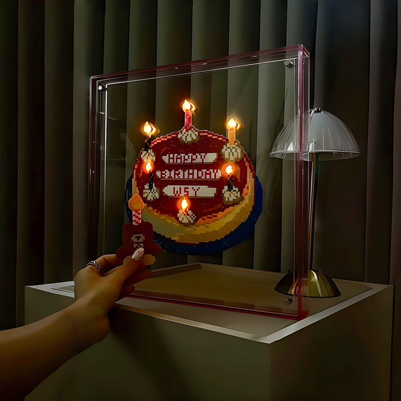 【Pindou Diary】Pixel-Style Birthday Cake Pindou Photo Frame Made of Acrylic Material, an Exclusive Gift for Friends 【Pindou Diary】Pixel-Style Birthday Cake Pindou Photo Frame Made of Acrylic Material, an Exclusive Gift for Friends