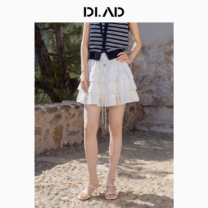 Di.Ad26 New Summer Style Sweet and Cool Multi-Layered Ruffled Versatile Comfortable Short Skirt for Women Di.Ad26 New Summer Style Sweet and Cool Multi-Layered Ruffled Versatile Comfortable Short Skirt for Women
