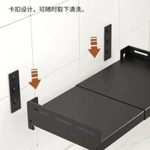 New stainless steel kitchen rack microwave oven rack wall-mounted punch-free wall storage rack hanging rack oven