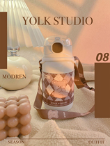 Original Wild Anecdove Living Home Original Brown Coffee Small Bear Magogue Cup Sleeve Straw Insulated Cup Glass Cup Gift Water Cup