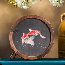 Xiangchuanli Hunan embroidery double-sided embroidery 15 cm round new style cute small round screen shape ornaments business gifts