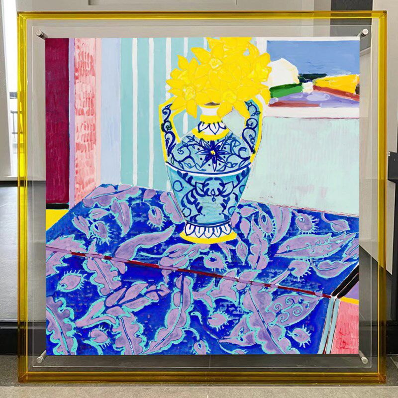 法式中古风植物花卉压克力摆件画 画抽象创意客厅K装饰画 画小众