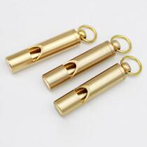 Brass keychain pure copper retro personalized whistle whistle pendant childrens outdoor survival training camp whistle gift