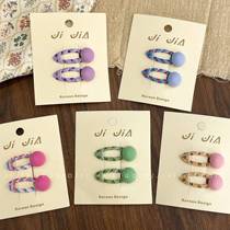 New sweet fabric embroidered floral hair clip forest style childrens BB clip baby oval water drop clip side bangs clip