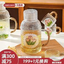 Retro cold kettle glass high temperature resistant household large capacity herbal teapot cold water cup set