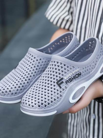 洞洞鞋男士夏季2024新款户外防水防滑透气防臭休闲上班工作凉鞋