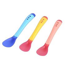 3Pcs Baby Safety Feeding Temperature Sensing Spoon Baby Sili