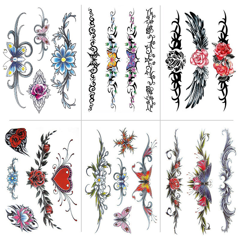 C-Section Scar Cover Strip-Shaped Colorful Flower Th Waterproof Flower Arm Tattoo Sticker Long-Lasting Sexy Temporary Painless Tattoo C-Section Scar Cover Strip-Shaped Colorful Flower Th Waterproof Flower Arm Tattoo Sticker Long-Lasting Sexy Temporary Painless Tattoo