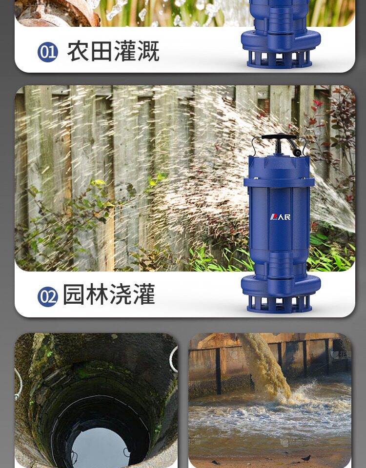 People's Brushless Dc Submersible Pump Household Battery Pump 24V48V Large Flow Irrigation Sewage Farmland Water Pump