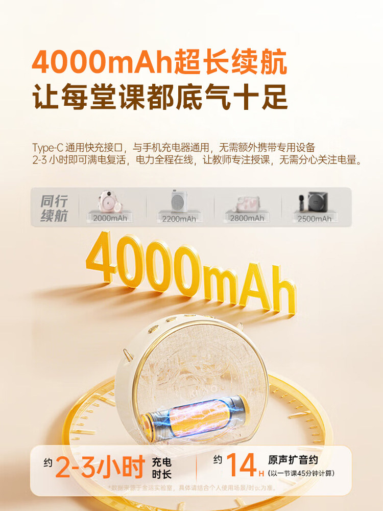 M20 Wireless Lavalier Microphone Amplifier for Teachers, High Volume Speaker for Teaching, Jinyun