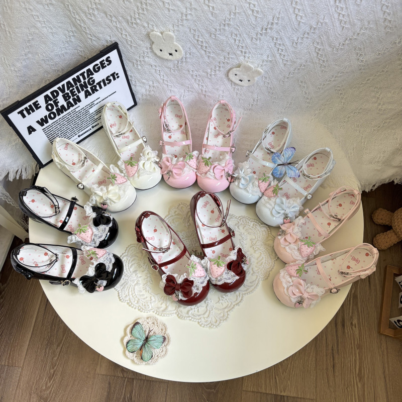 Original Genuine Kawaii 2.0 Mid-Heel Height-Increasing Round-Toe Lace Cute Lolita Shoes Princess Soft Girl Sweet Original Genuine Kawaii 2.0 Mid-Heel Height-Increasing Round-Toe Lace Cute Lolita Shoes Princess Soft Girl Sweet