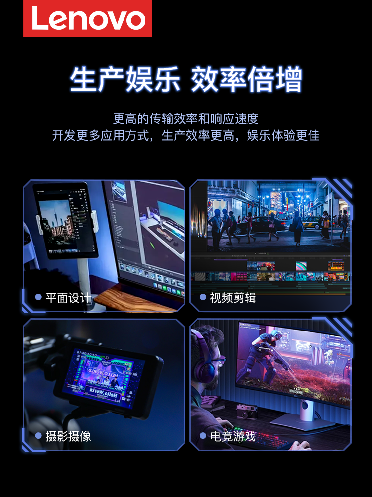 Lenovo Solid-State USB Flash Drive with Large Capacity of 1t Is Suitable for Apple Mobile Phones and Computers, Dual-Use High-Speed Typec Dual-Interface USB Flash Drive