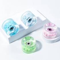 6545 land surfboard luminous wheel transparent PU color flash wheel skateboard vitality board longboard two-color snowflake wheel