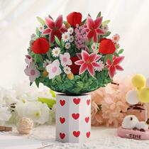 Mothers Day greeting card three-dimensional greeting card paper carving handmade blessing mother gift thank you card message small card